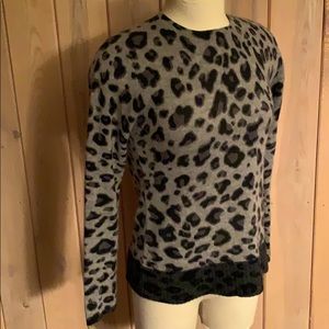 Cashmere leopard print sweater